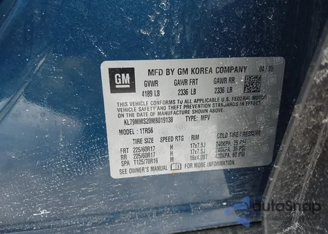 2021 Chevrolet Trailblazer Fwd Ls from USA, damaged, VIN KL79MMS20MB019138